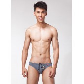 【LOOCH】灰色印花三角泳褲(XL)