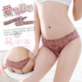 《AIMEI GIAREN》愛戀遐想！性感緹花刺繡露臀開襠褲﹝淺咖啡﹞