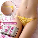 《AIMEI GIAREN》戀戀日記！調整型細帶蕾絲丁字褲﹝黃﹞