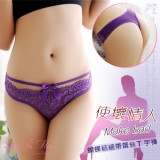 《AIMEI GIAREN》使壞情人！蝴蝶結細帶蕾絲T字褲﹝紫﹞