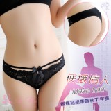 《AIMEI GIAREN》使壞情人！蝴蝶結細帶蕾絲T字褲﹝黑﹞