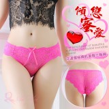 《AIMEI GIAREN》傾戀蜜愛！花漾蕾絲裸肌美臀三角褲﹝玫紅﹞