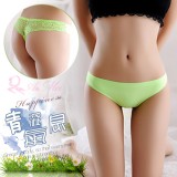 《AIMEI GIAREN》青澀氣息！無痕緹花蕾絲美臀T字褲﹝螢光綠﹞