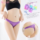 《AIMEI GIAREN》迷情時刻！美臀透膚花葉蕾絲T字褲﹝紫﹞