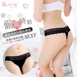 《AIMEI GIAREN》偷心時刻！寬版波浪紋蕾絲褲頭T字褲﹝黑﹞