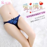 《AIMEI GIAREN》愛戀情蜜！細帶翹臀刺繡蕾絲T字褲﹝深藍﹞