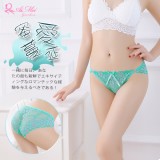 《AIMEI GIAREN》蜜愛蔓延！雙色花漾蕾絲環扣三角褲﹝綠﹞