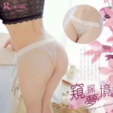 《AIMEI GIAREN》窺探夢境！彈力腰帶小鈕扣蕾絲T字褲﹝膚﹞