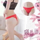 《AIMEI GIAREN》窺探夢境！彈力腰帶小鈕扣蕾絲T字褲﹝紅﹞