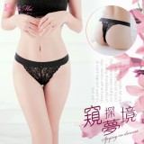 《AIMEI GIAREN》窺探夢境！彈力腰帶小鈕扣蕾絲T字褲﹝黑﹞