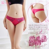 《AIMEI GIAREN》微醺情迷！拼色蕾絲貼膚網紗T字褲﹝玫紅﹞