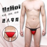 【UzHot 凸哈社】迷人窄臀‧ 高衩細帶網紗三角內褲﹝紅﹞