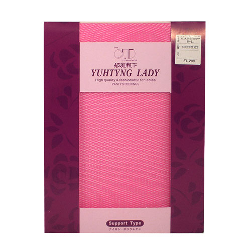 【郁庭靴下】造型格紋黑粉藍綠四色網襪-粉紅