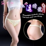 《AIMEI GIAREN》挑逗暗號！美臀彈力腰帶蕾絲中腰丁字褲﹝黃﹞