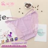 《AIMEI GIAREN》迷情精靈！腰際細帶鏤空蕾絲棉襠三角褲﹝粉﹞