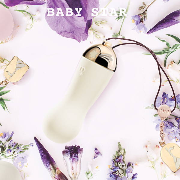 ZALO法國輕奢私密用品＊Baby star迷你按摩器/金屬表面18k金-香草白